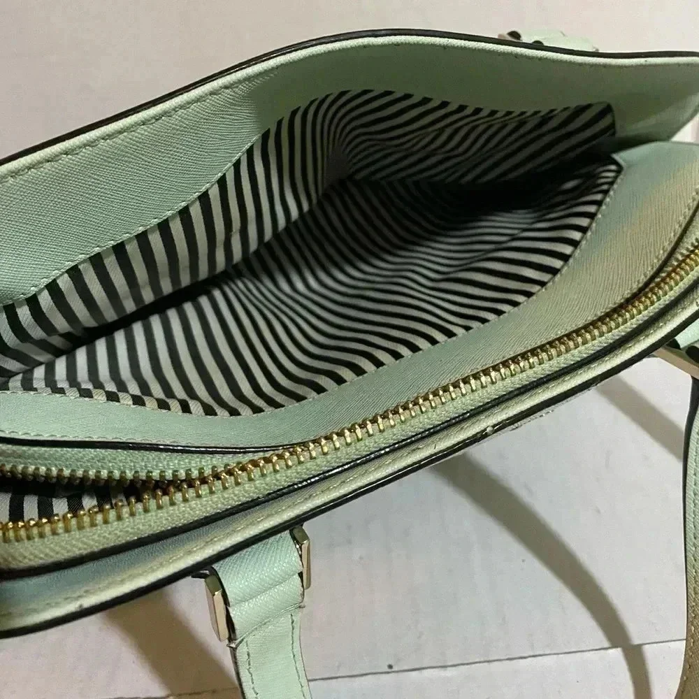 Kate spade green saffiano leather satchel handbag